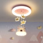 Suspension château rose enfant