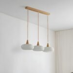 Suspension 3 lampes porcelaine pour salle à manger – Image 2