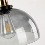 Luminaire suspension verre fumé cloche – Image 2