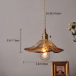 Suspension en verre soufflé fumé et laiton pétale – Image 4