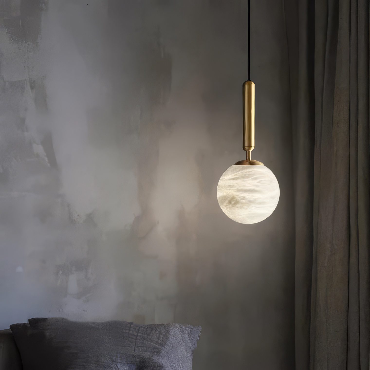 image Suspension boule design marbre – Image 1