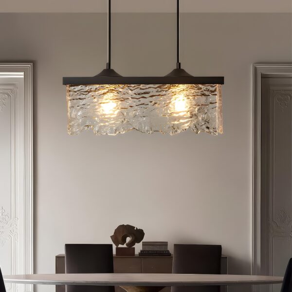 Suspension design en verre ondulé cascade