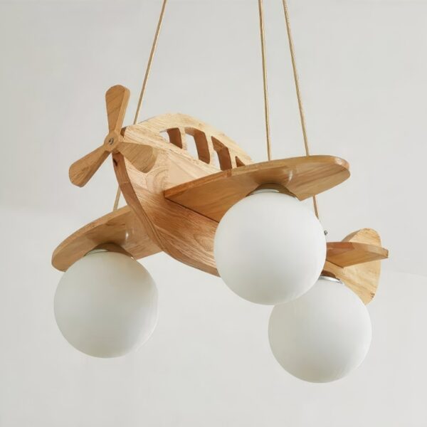 Suspension enfant avion en bois