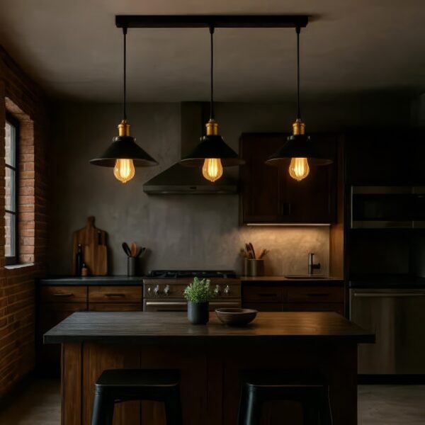 Suspension 3 lampes industriel