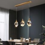 Suspension 3 lampes diamant