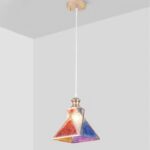 Suspension verre coloré art déco