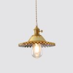 Suspension ancienne en laiton vintage