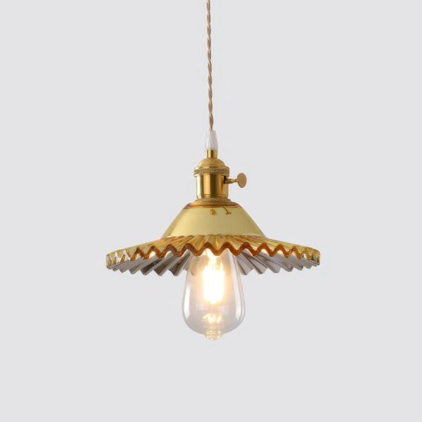 Suspension ancienne en laiton vintage