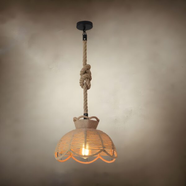Suspension fleur corde
