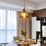 Suspension vintage verre et laiton – Image 3