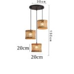Suspension 3 lampes rotin – Image 6