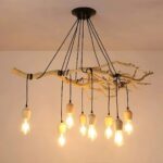 Lampe bois flotté suspension