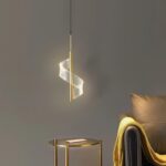 Suspension LED spirale dorée – Image 4