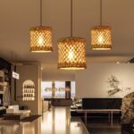 Suspension 3 lampes rotin