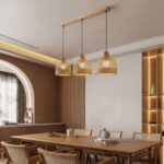 Suspension 3 lampes osier