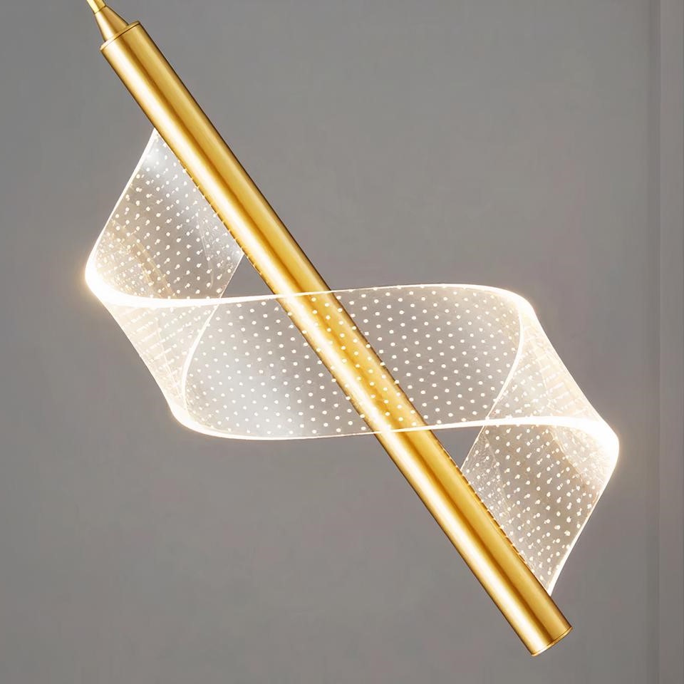 Suspension LED spirale dorée – Image 5