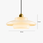 Lampe suspension art déco chambre blanche – Image 3