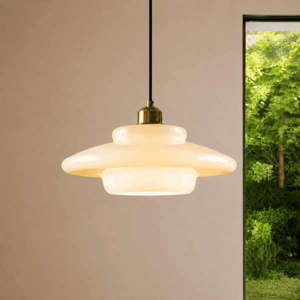 Lampe suspension art déco chambre blanche