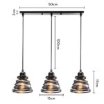 Suspension 3 lampes design métal – Image 7