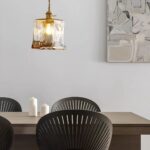 Suspension vintage verre et laiton – Image 7