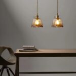 Suspension vintage verre et laiton – Image 2