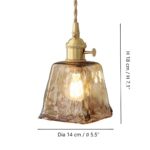 Suspension vintage verre et laiton – Image 11