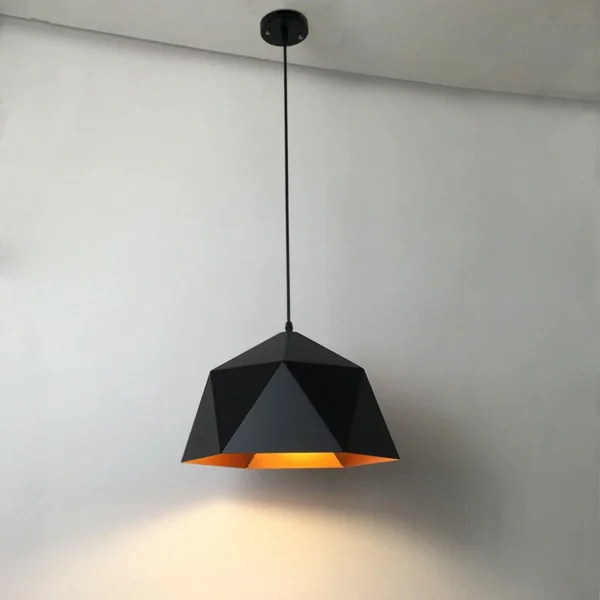 Suspension métal noir et cuivre design