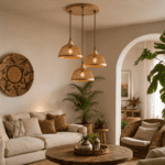 Suspension 3 lampes bambou