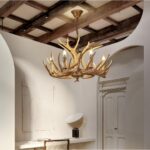 Suspension lustre bois de cerf – Image 4