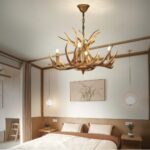 Suspension lustre bois de cerf – Image 5