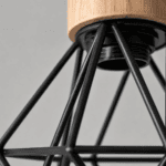 Suspension bois et métal noir cage – Image 8