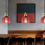 Suspension vintage verre et laiton vintage – Image 4