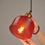Suspension vintage verre et laiton vintage – Image 7
