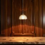 Suspension nacre et laiton vintage ancien – Image 5