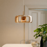 Suspension verre fumé ambre champagne