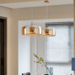 Suspension verre fumé ambre champagne – Image 6
