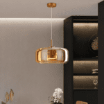 Suspension verre fumé ambre champagne – Image 2
