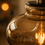 Suspension vintage année 50 verre fumé – Image 8