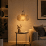 Suspension vintage orange verre fumé – Image 4
