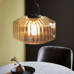 Suspension vintage orange verre fumé – Image 7