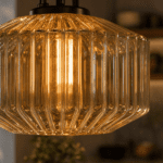 Suspension vintage orange verre fumé – Image 6
