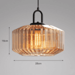 Suspension vintage orange verre fumé – Image 9
