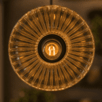 Suspension vintage orange verre fumé – Image 3