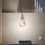 Suspension marbre goutte blanche – Image 6