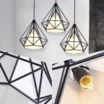 Suspension cuisine 3 lampes métal pyramide design – Image 3