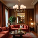 Lampe suspension art déco bois métal – Image 5