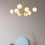 Suspension style art deco 8 lampes – Image 2