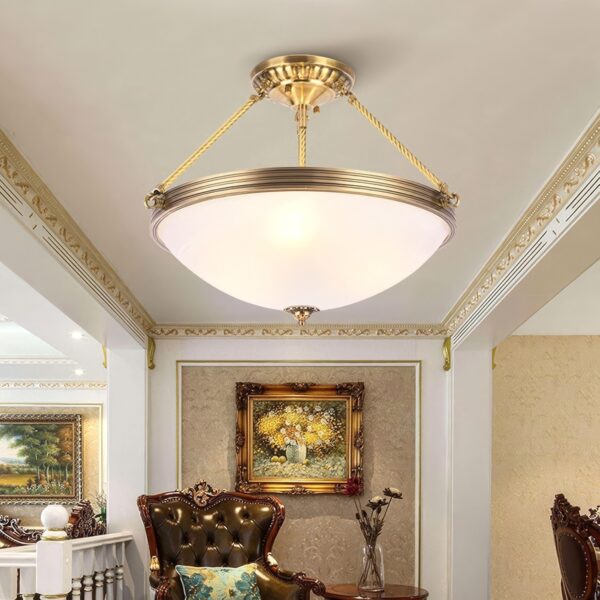 Plafonnier suspension art deco doré