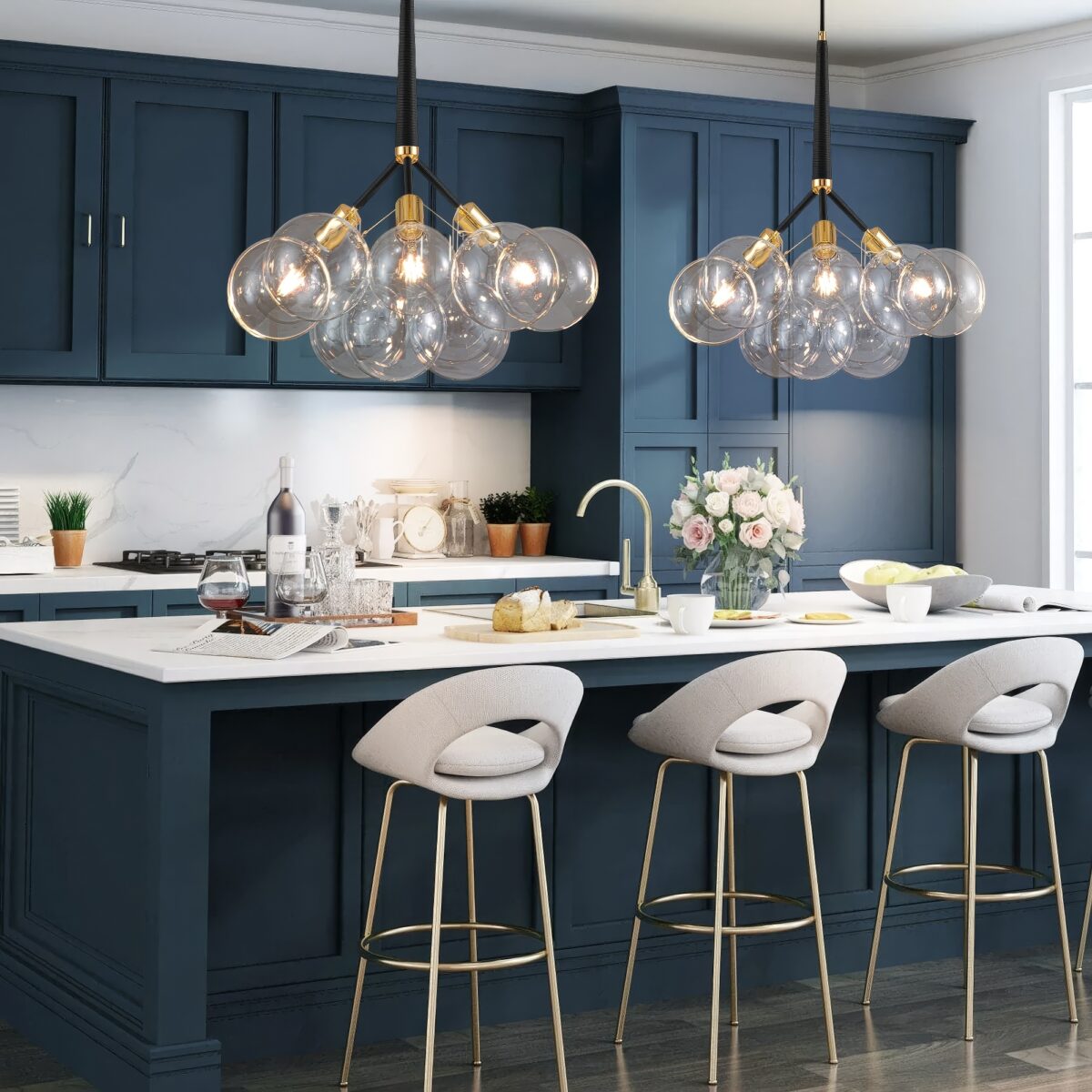 Suspension boules multiples verre luxe – Image 3