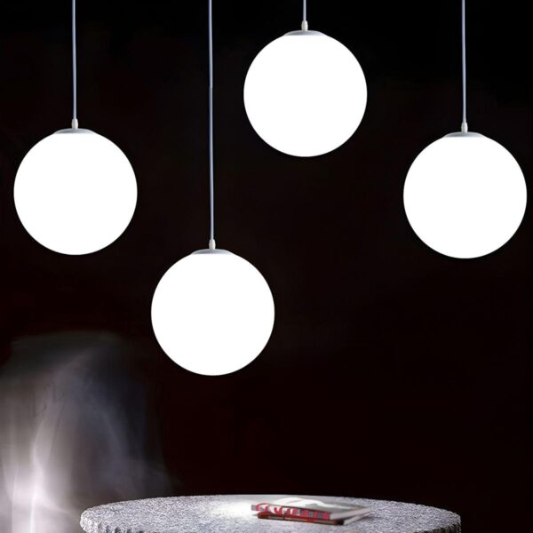 Suspension boule blanche led